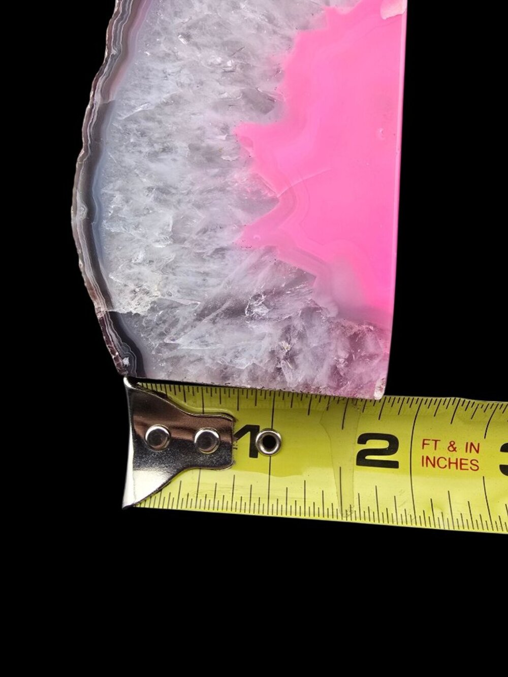Pink Agate Geode Bookends - Polished Stone Natural Rough Edges - 2-Piece Set - Picture 16 of 16